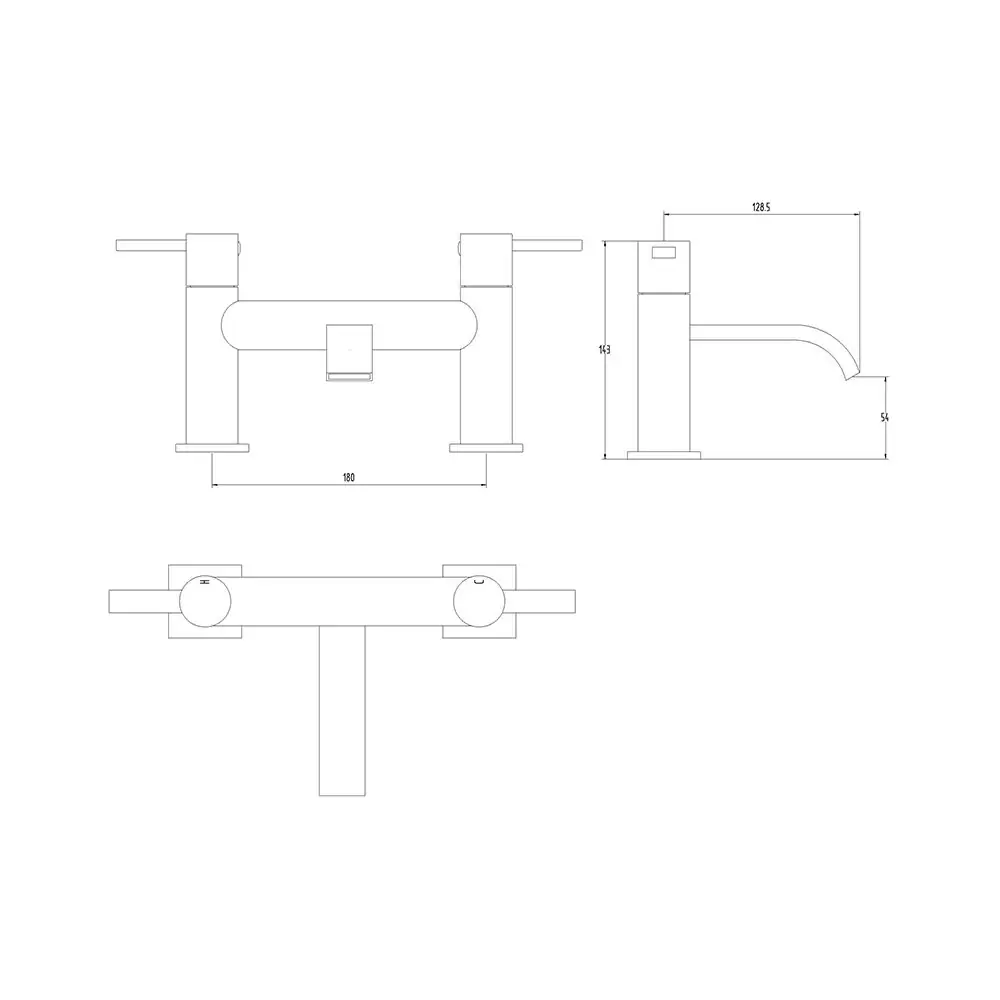 Clove Bath Filler Technical Drawing