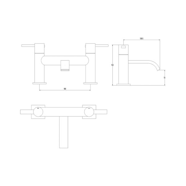 Clove Bath Filler Technical Drawing