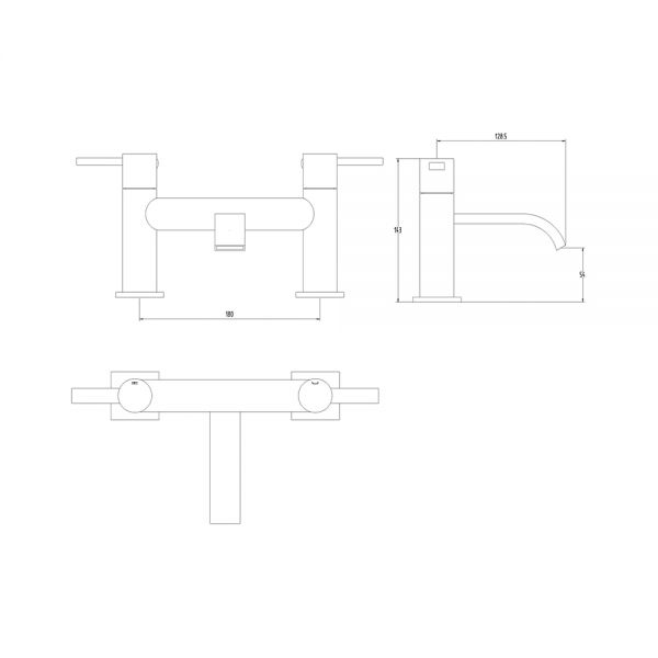 Clove Bath Filler Technical Drawing