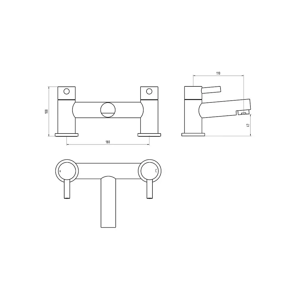 Indigo Bath Filler Technical Drawing