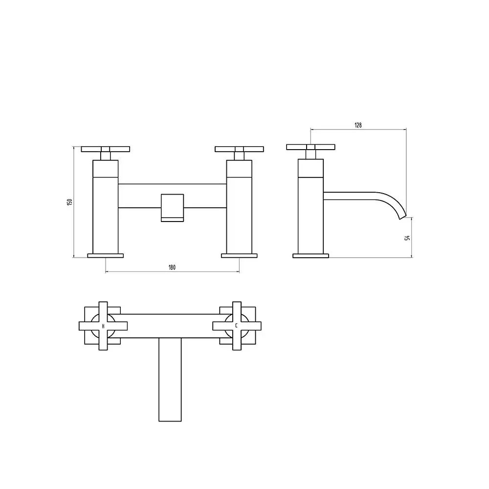 Apex Bath Filler Technical Drawing