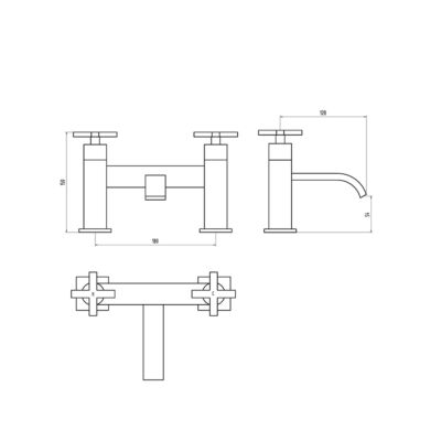 Apex Bath Filler Technical Drawing