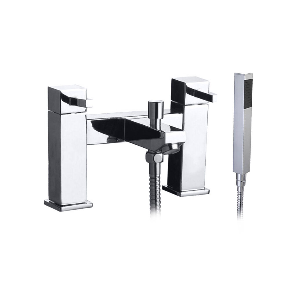 Square Chrome Lever Bath Filler