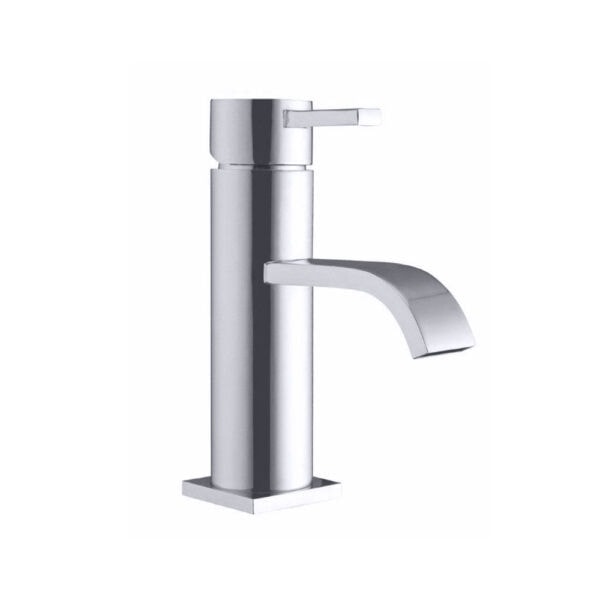 Soft curved spout basin mono in chrome