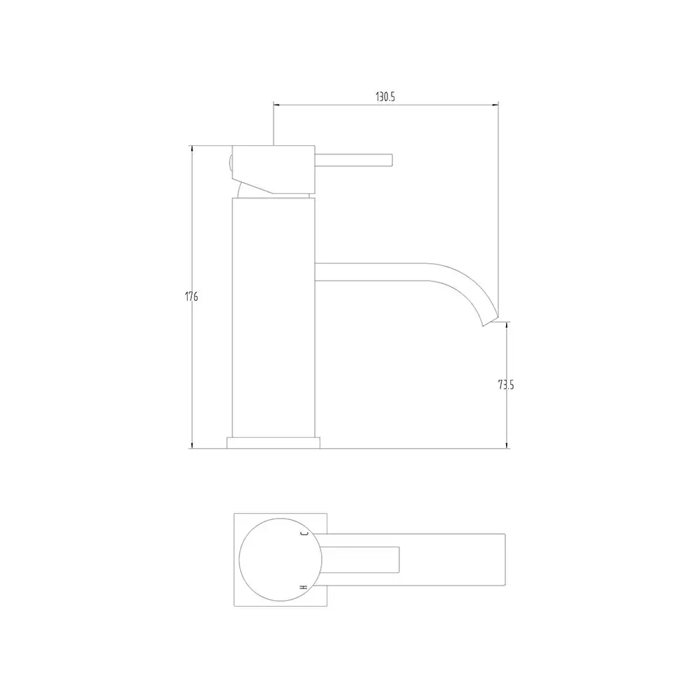 Clove Basin Mixer Technical Drawing