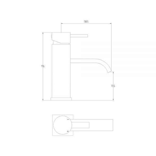 Clove Basin Mixer Technical Drawing