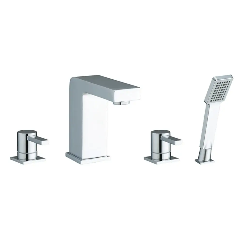 Chrome 4 tap hole bath filler set with shower