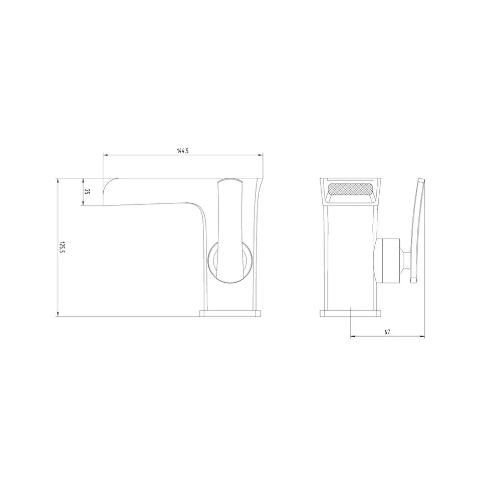 Elysium Waterfall Basin Mixer Technical Drawing