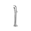 Tall Curved Floor Mounted Bath Filler with hand shower in chrome