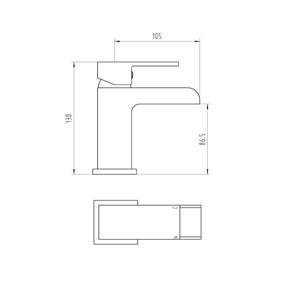 Ingot Basin Mixer Technical Drawing