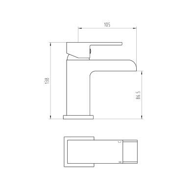 Ingot Basin Mixer Technical Drawing