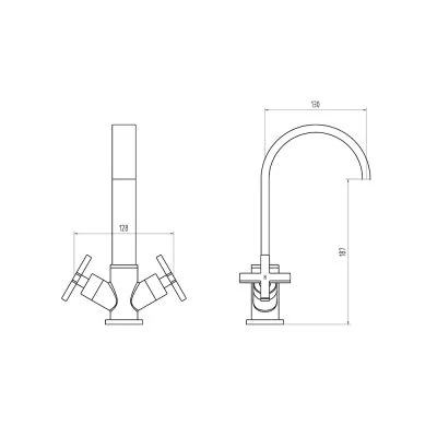 Apex Basin Mixer Technical Drawing