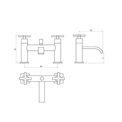 Apex Bath Shower Mixer Technical Drawing