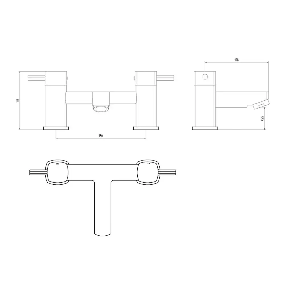 Sophie Bath Filler Technical Drawing