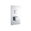 Square built in shower valve with one button and one handle in chrome