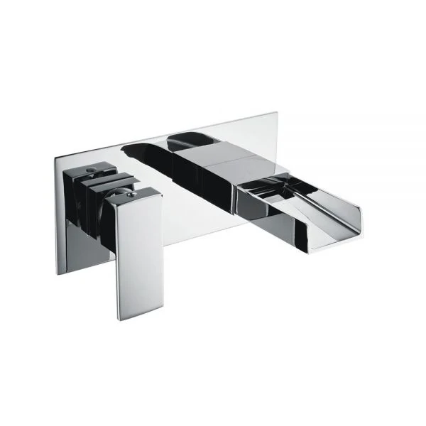 Square Waterfall Wall Mounted Basin Tap in chrome