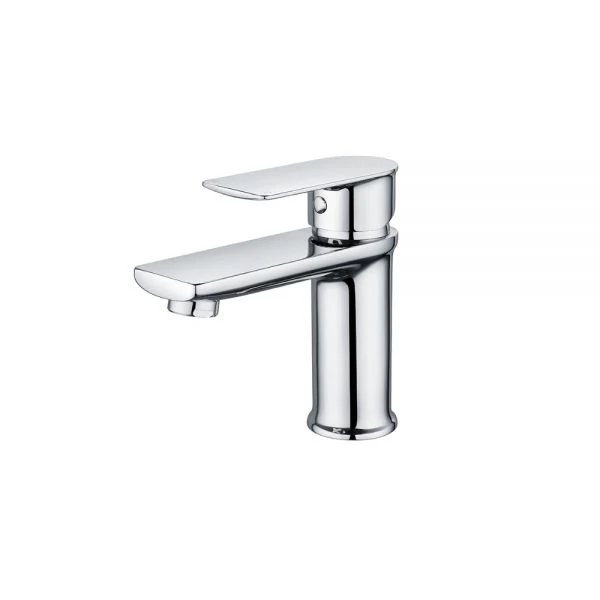 Zircon flat edged modern chrome basin mono