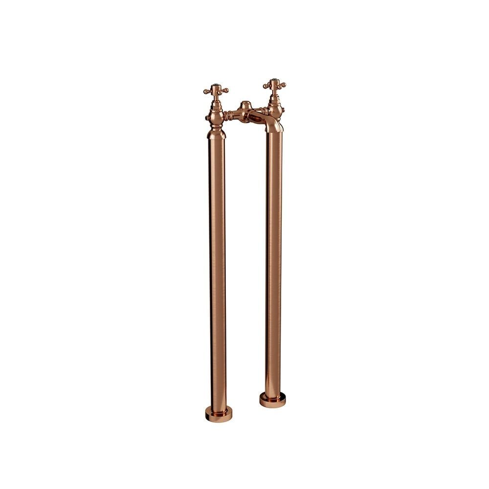 Vogue Brushed Copper Bath Filler on legs