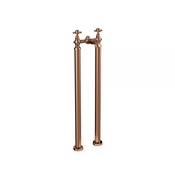 Vogue Brushed Copper Bath Filler on legs