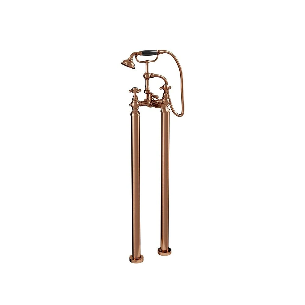 Vogue Brushed Copper Bath Shower Mixer on legs