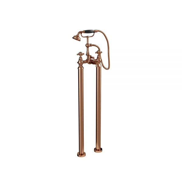 Vogue Brushed Copper Bath Shower Mixer on legs