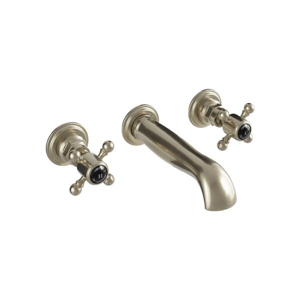 Vogue Wall Mounted Basin Mixer in Brushed Nickel