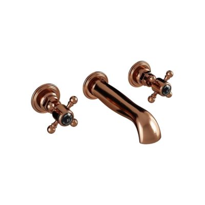The Tap Factory Vogue Brushed Copper Wall Mounted Basin Mixer