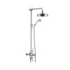 Traditional complete shower pole with hand held shower and fixed rain head