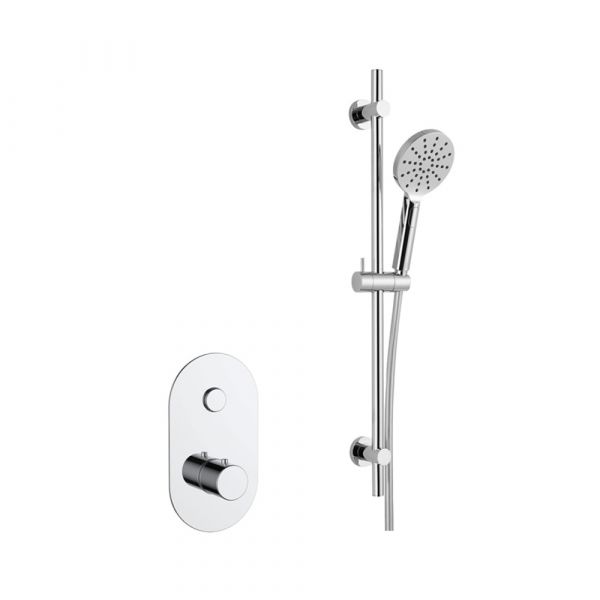 Square push button concealed shower valve with square slide rail kit