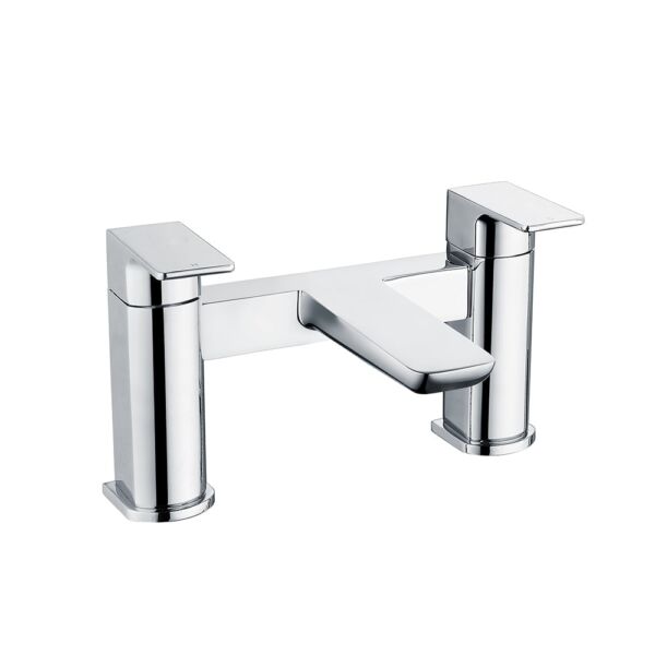 Square chunky lever bath filler in chrome