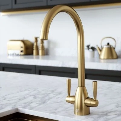 Vibrance Duo Mixer – Brushed Brass - Brass