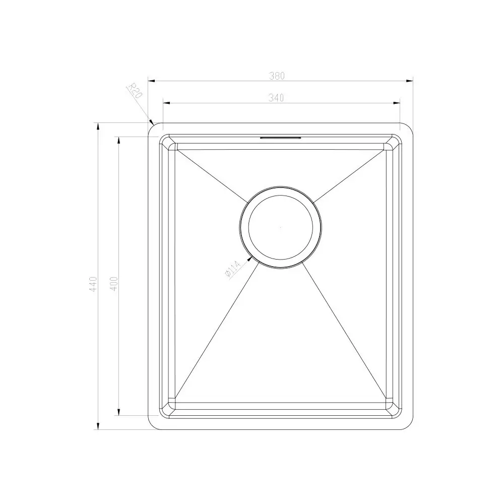 Sink 48 Technical Drawing