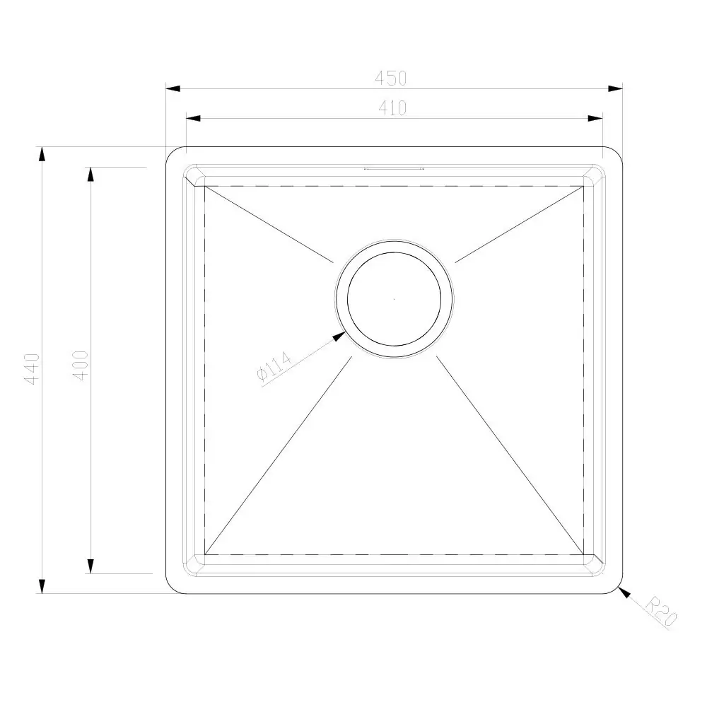 Sink 49 Technical Drawing