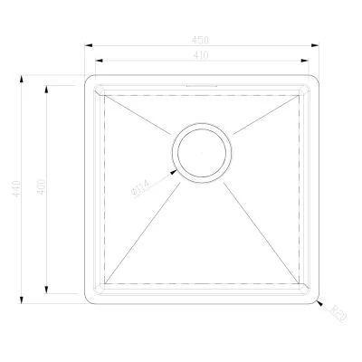 Sink 49 Technical Drawing