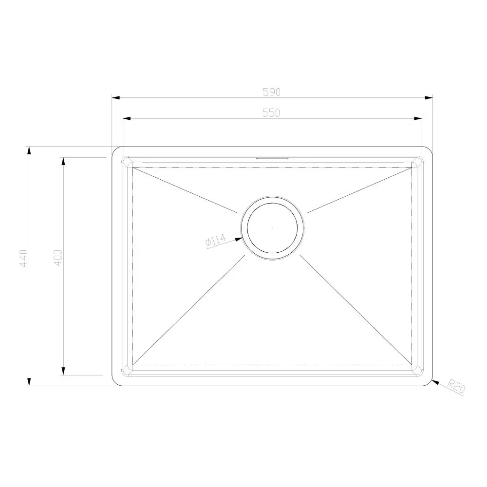 Sink 50 Technical Drawing