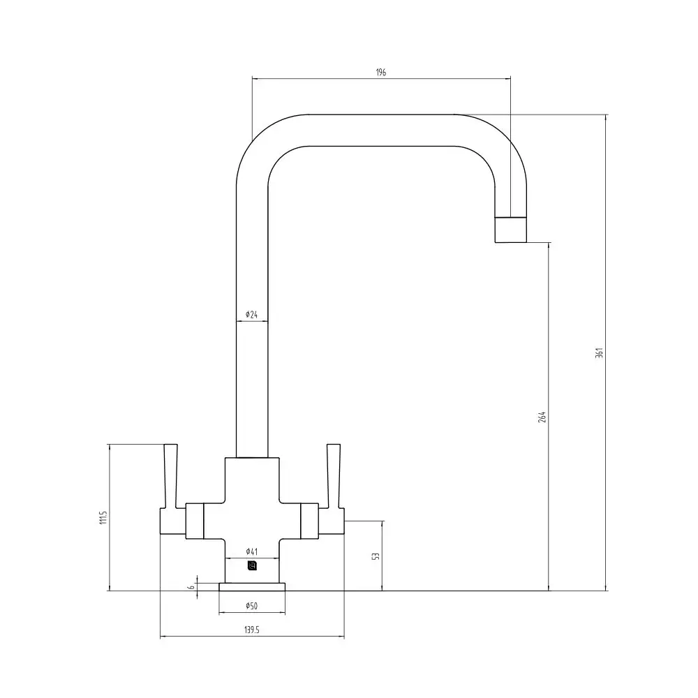 Nauka Kitchen Mixer Technical Drawing