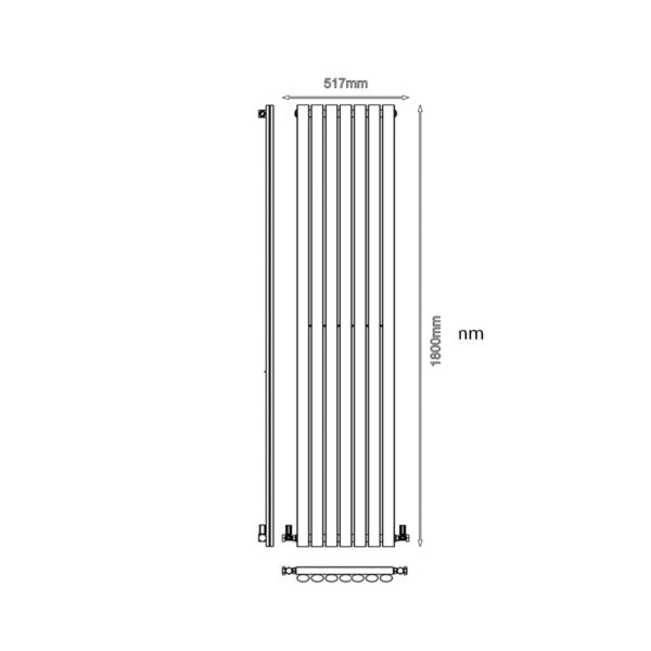 The Tap Factory Vibrance Radiator 7 Panels Technical Drawing