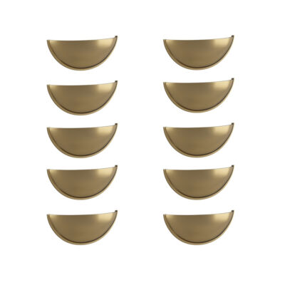 The Tap Factory 10 pack of Vibrance Half Moon Cup Handle in Brushed Brass