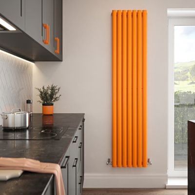 Vibance 7 panel tall radiator in orange