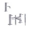 The Tap Factory Curved Spout Basin Tap and Bath Filler with Shower attachment