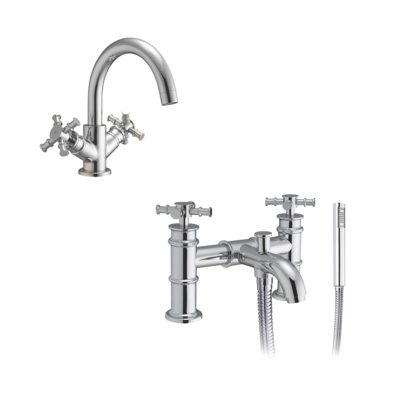 The Tap Factory Traditional Bathroom Tap with Bath Filler and shower attachment