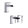 The Tap Factory Square Waterfall Basin Tap and Bath Filler with shower attachment
