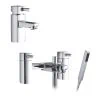 The Tap Factory Soft Square Basin Tap and Bath Filler Set