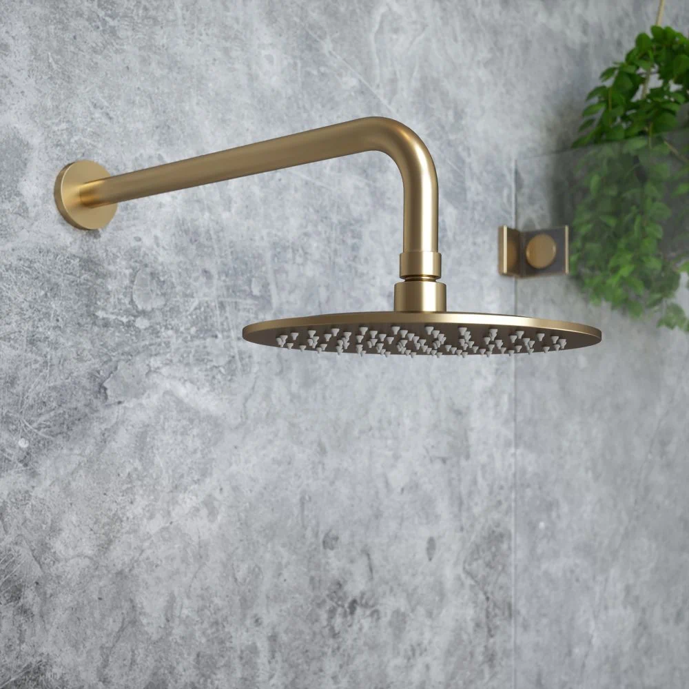 Brushed Brass Basin Tap, Bath Filler and Thermostatic Shower Set - Image 3