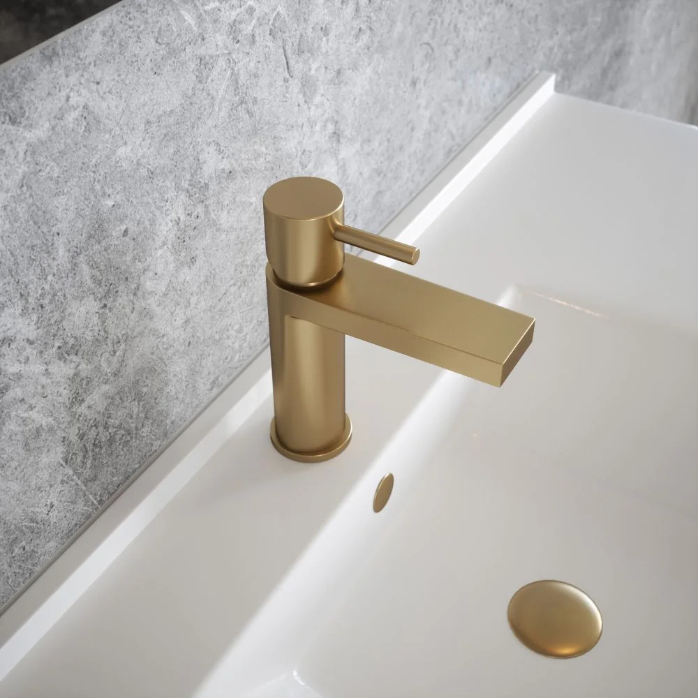 Brushed Brass Basin Tap, Bath Filler and Thermostatic Shower Set - Image 4