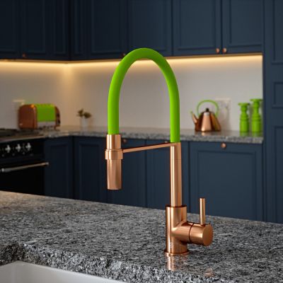The Tap Factory Tube Tap Without Spray Function in Copper with Green Tea Tube