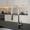 The Tap Factory Tube Tap Without Spray Function in Gun Metal with Ghost White Tube