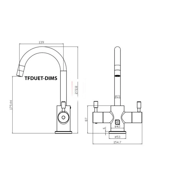 The Tap Factory Duet Tap Line Drawing