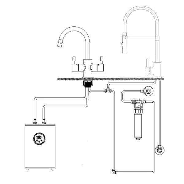 The Tap Factory Duet Mixology Line Drawing