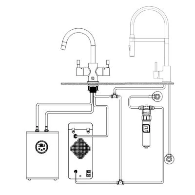 The Tap Factory Duet Mixology Chilled Set Line Drawing